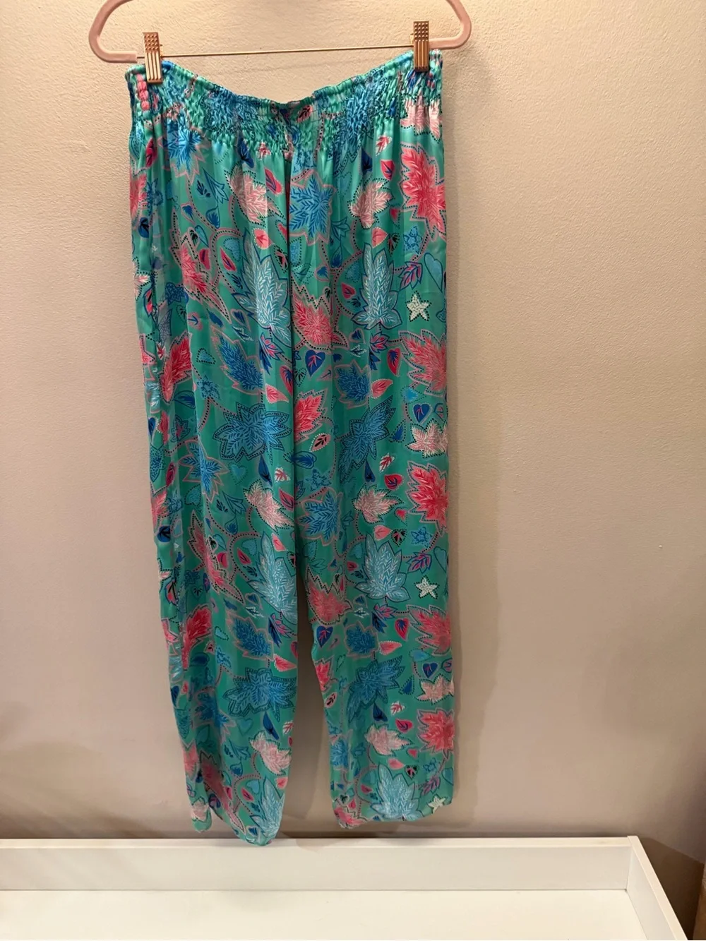 Vintage 80s Diane Freis Lingerie 2 Piece Set Georgette Tunic & Pants Aqua Teal